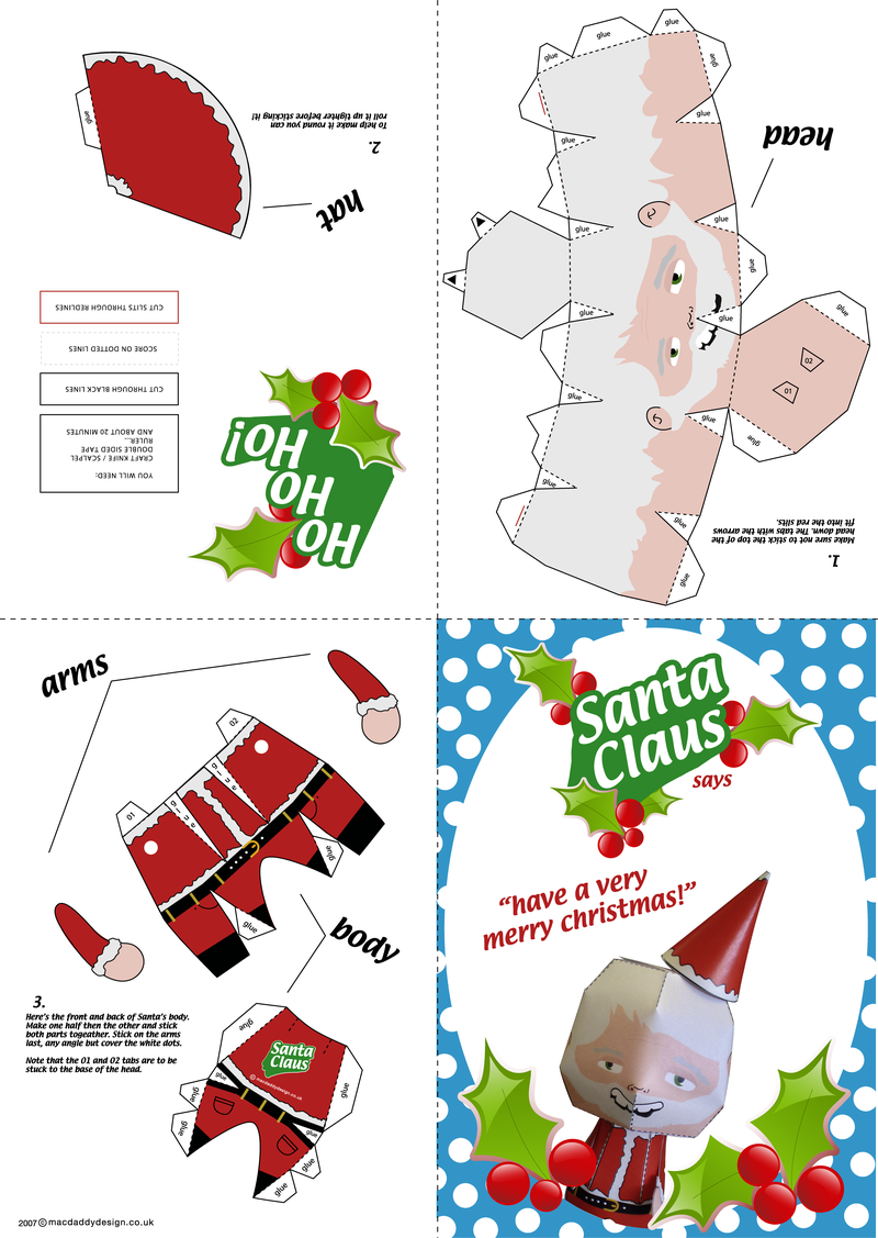 Paquete de manualidades de papel de Santa Claus