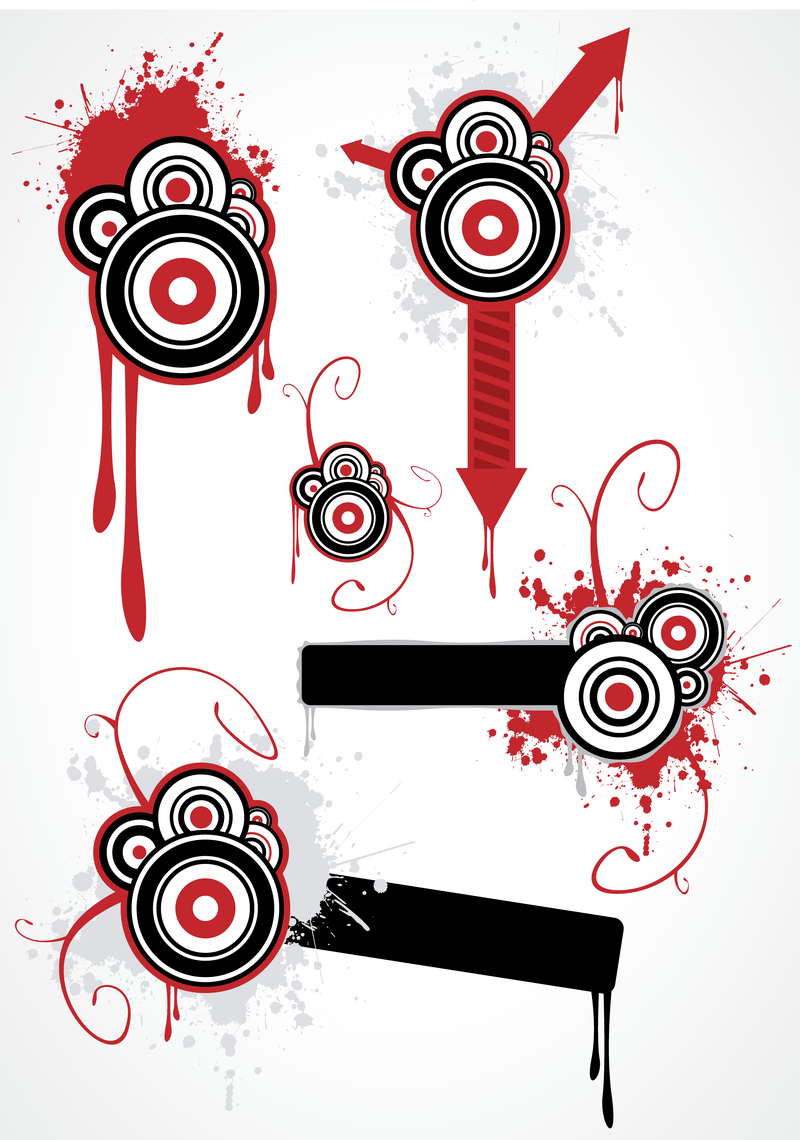 Descarga Vector De Grunge Círculos Flechas, image size:800x1140