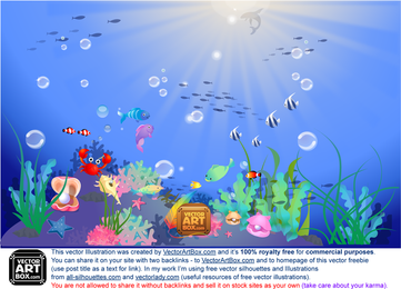 Beautiful Underwater World Cartoon - Vector download