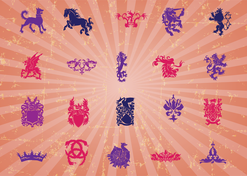 Retro Heraldic Vector Graphics Retro Heraldic Vector Graphics