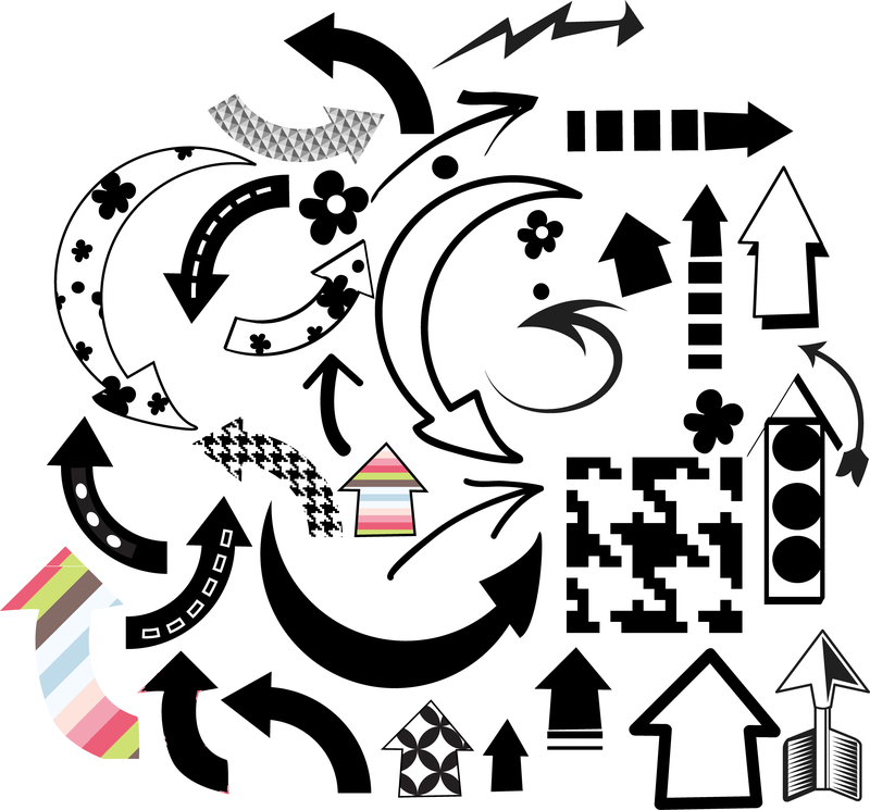 Spaßpfeile um 30 im Satz