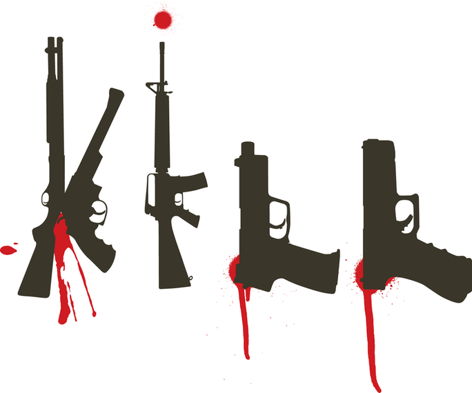 Bloody Guns Vector Set Bloody Guns Vector Set