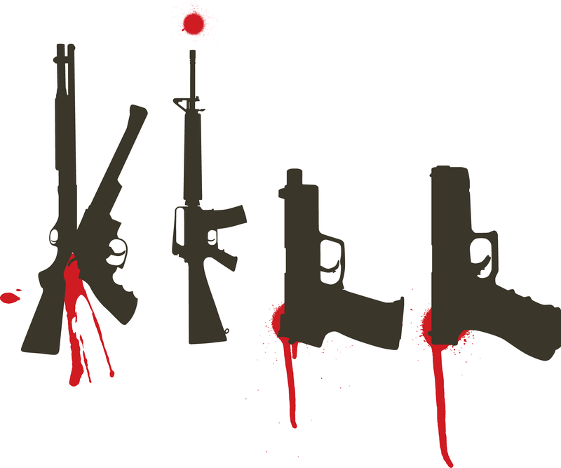 Conjunto de vetores de armas sangrentas