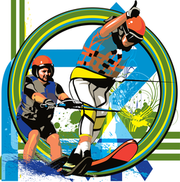 Skiiers aquáticos