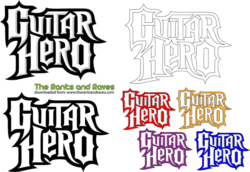 Conjunto de logotipos de Guitar Hero
