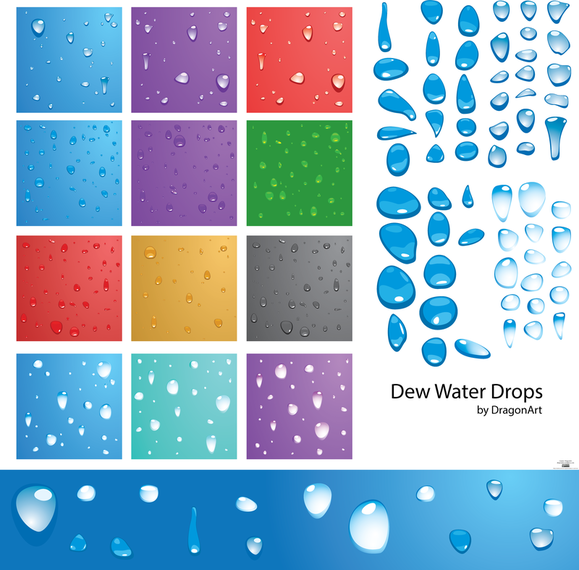 Vector Dew Water Drops Vector Dew Water Drops