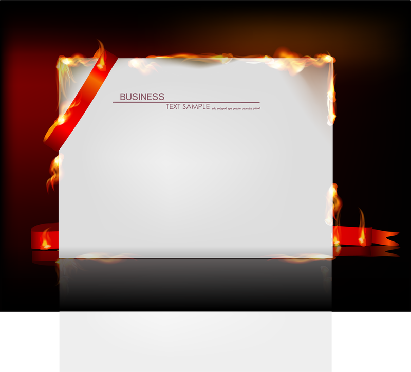 Burning paper with red ribbon 