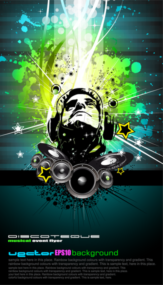 Tendência De Música Posters Vector Tendência De Música Posters Vector