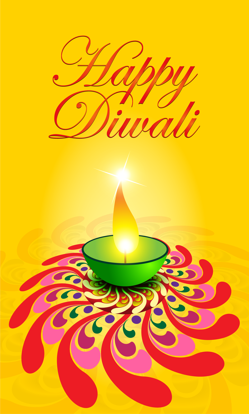 Exquisita tarjeta de Diwali 05 Vector