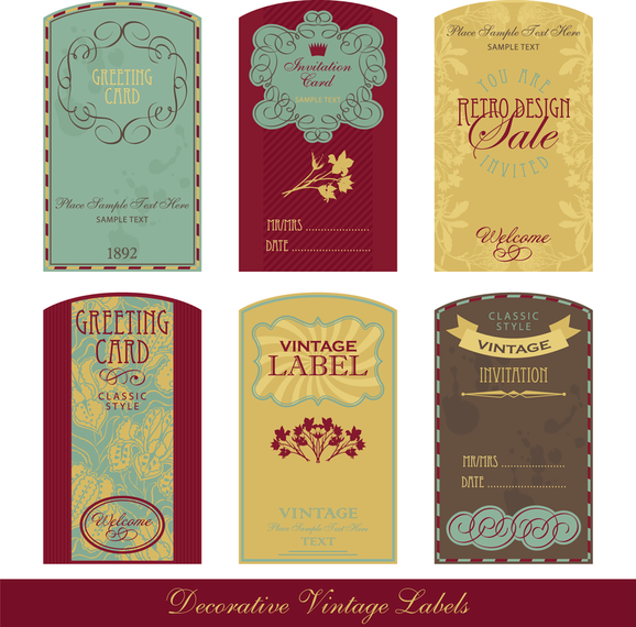Nostalgic European Label Vector Nostalgic European Label Vector