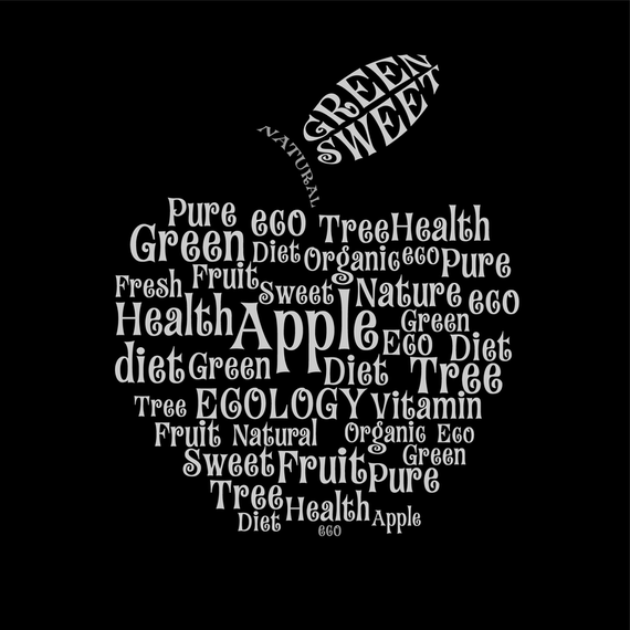 Text Composed Of Vector Apple - Vector Download