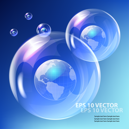 Fine Bubbles And Blue Sky 03 Vector