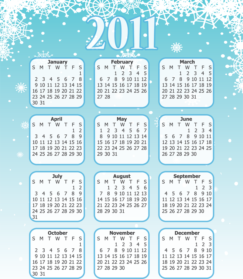 Vetor do modelo 2 do calendário 2011