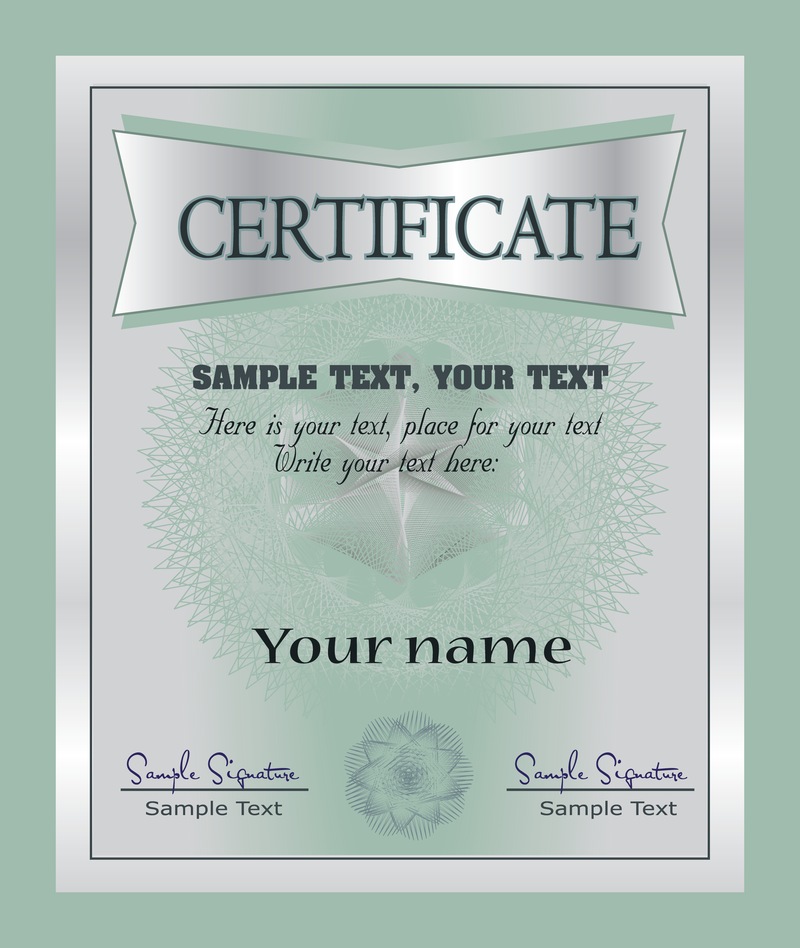 European Certificate 02 Vector - Vector download