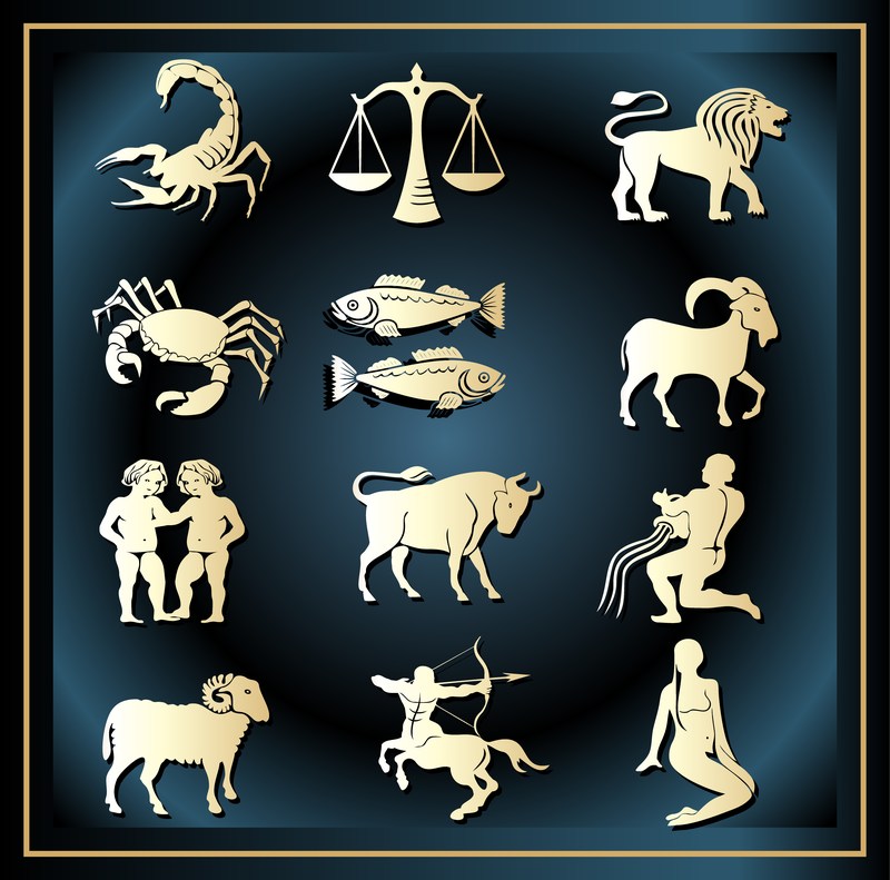 Conjunto de animais da constelação do horóscopo