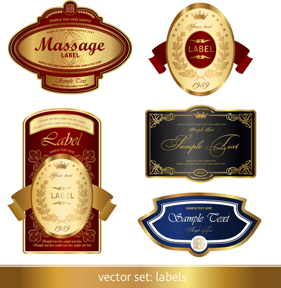 Gorgeous Classic Bottle Label 02 Vector - Vector download