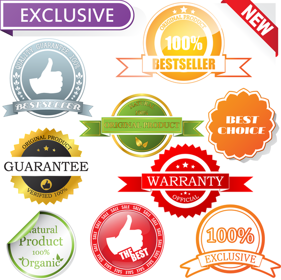 Set of varied round labels Set of varied round labels