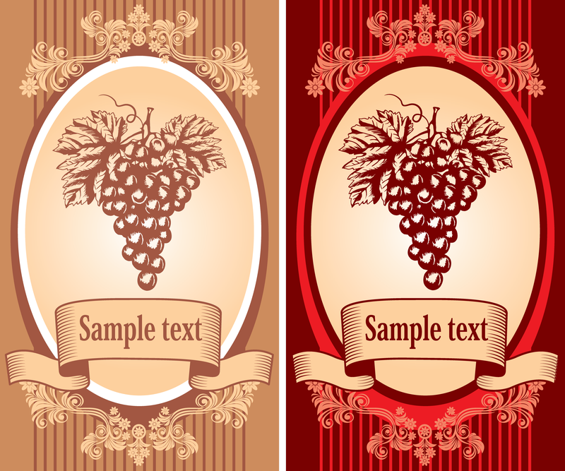 Classic Europeanstyle Wine Bottle Stickers Vector - Vector download