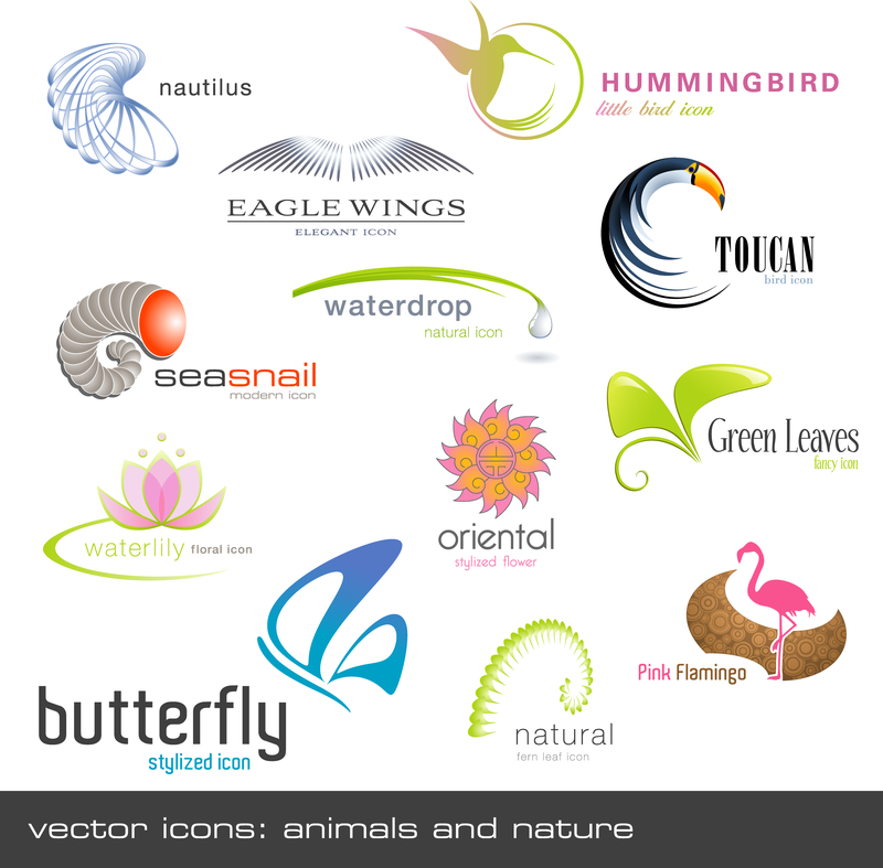Tiere Pflanzen Form Logo Vorlage Vektor
