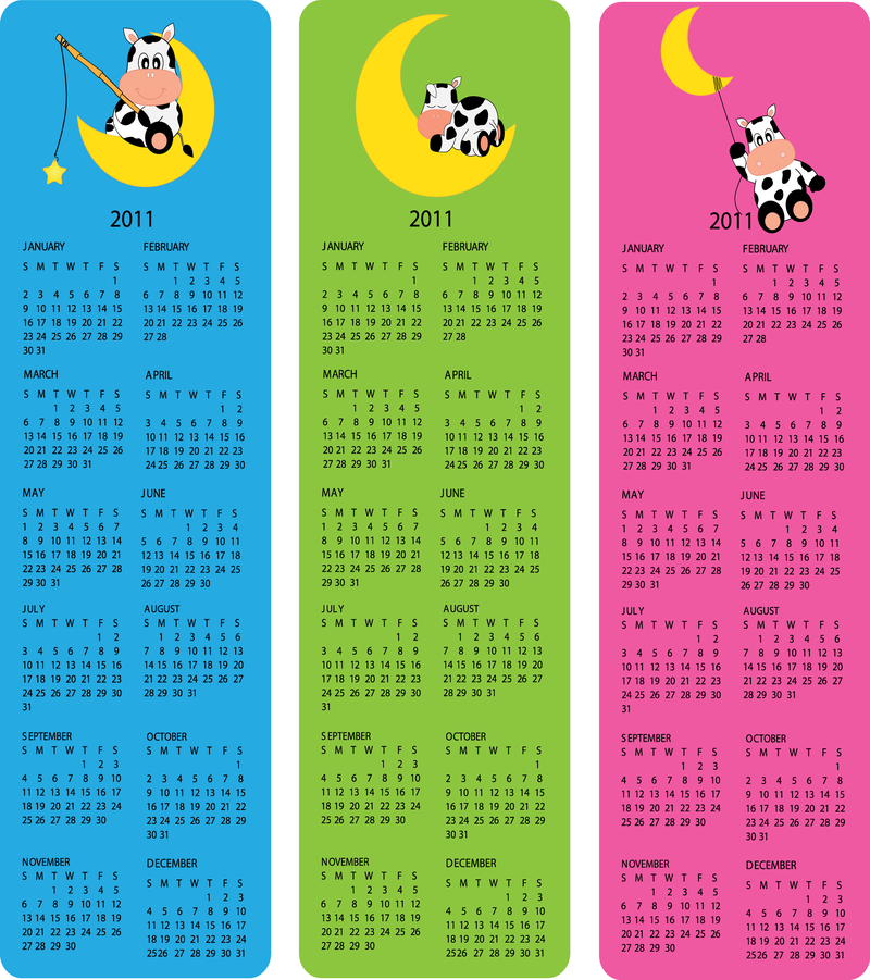 Lindo cartaz de calendário 2011 vetor 2