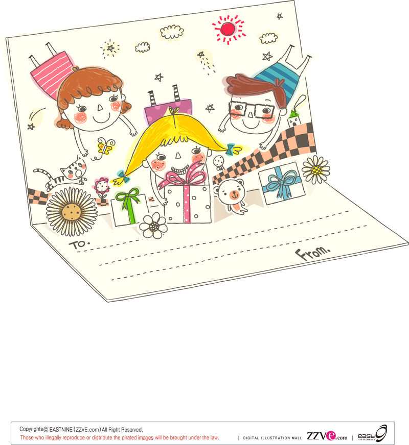 Korea Cute Line Drawing Vector 1 Familie
