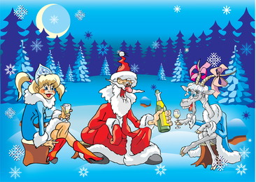 Vetor louco de papai noel