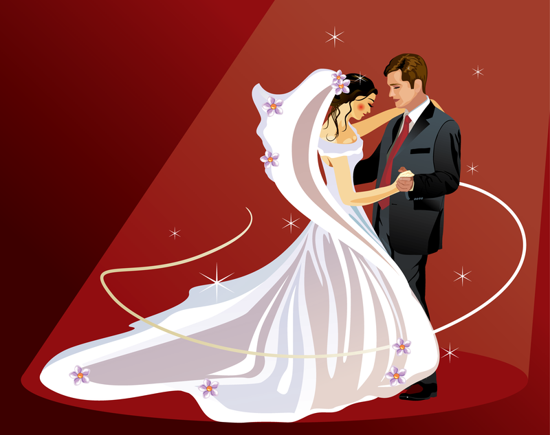 4 casamento tema de casamento ilustrador vetorial
