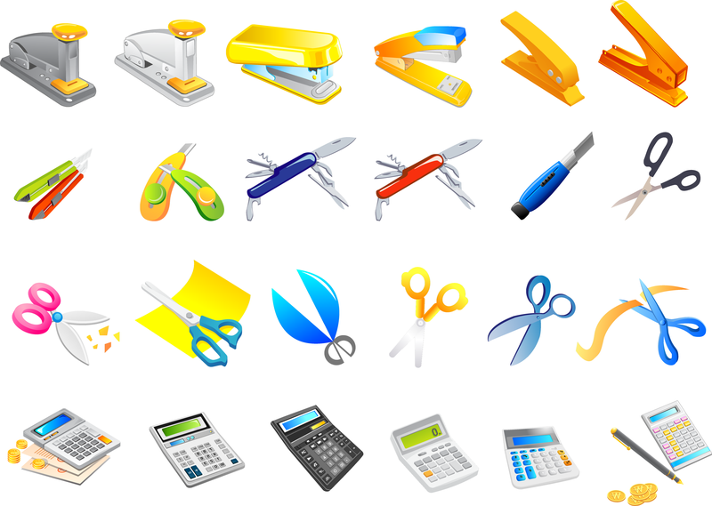 Collection Of Office Tools Vector Download