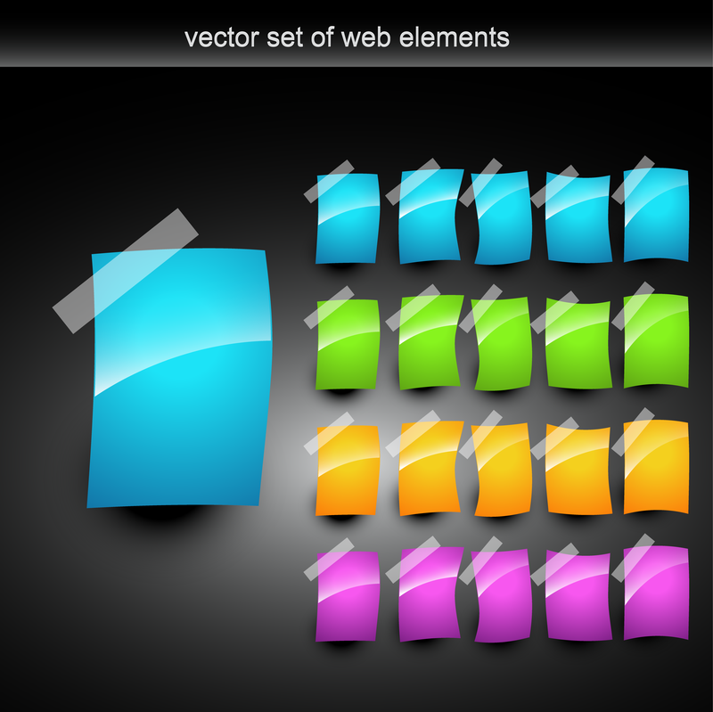 Vector de elementos decorativos coloridos de diseño web
