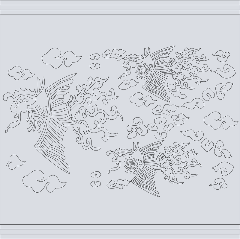 Vetor do mapa da Fênix clássica chinesa auspiciosa