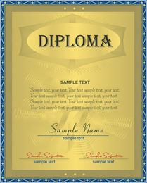 Certificado de diseño de tres vectores