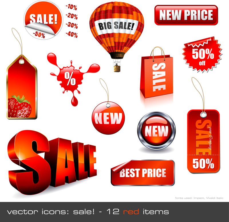 Vector de decoraciones relacionadas con las ventas