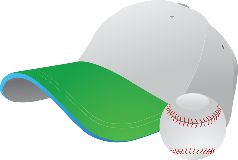Gráfico vectorial de béisbol y gorra