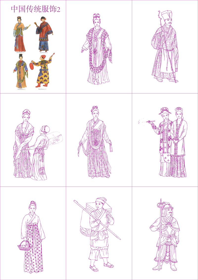 Vektor 2 traditionelle chinesische Kleidung