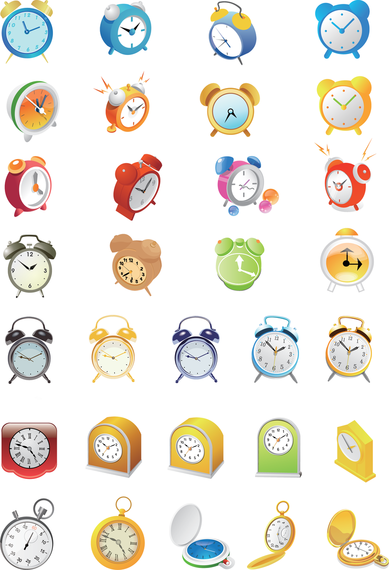 Cute Alarm Clock Vector Set Cute Alarm Clock Vector Set