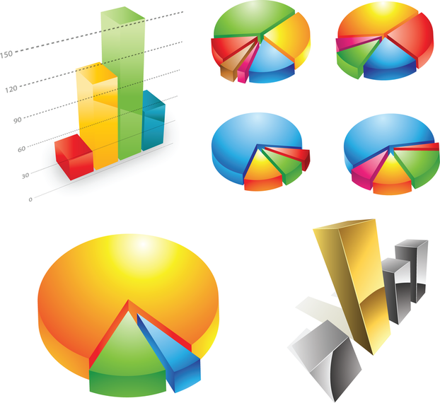 Free Three Dimensional Charts Vector Graphic - Vector download