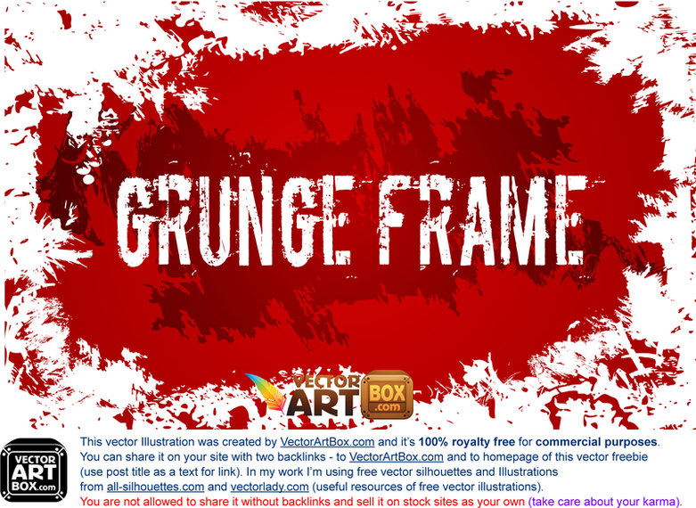 Download Vector Red Grunge Frame Vectorpicker