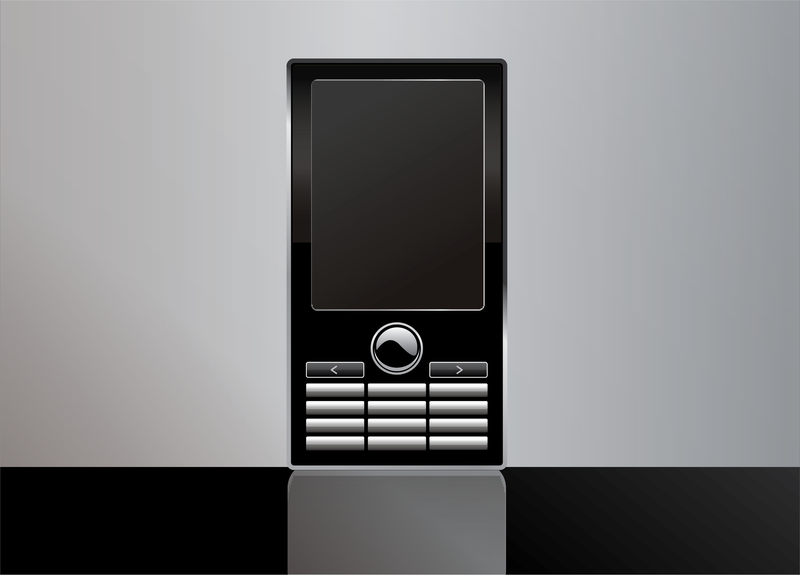 Ilustración de teléfono móvil en negro