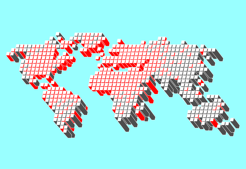 Mapa del mundo libre del vector