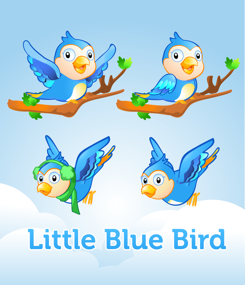 Free Vector Character O Little Blue Bird