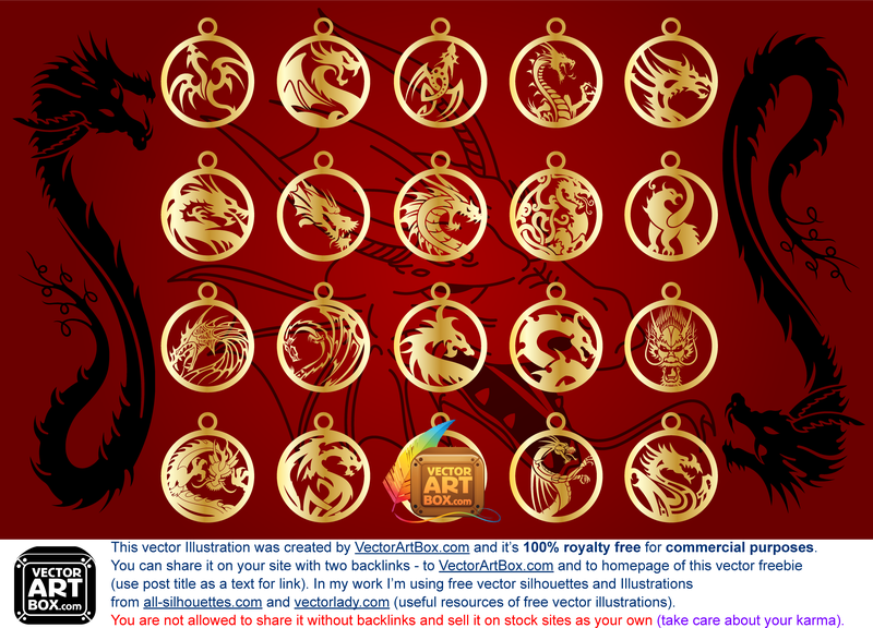 Vektoramulette der Drachen