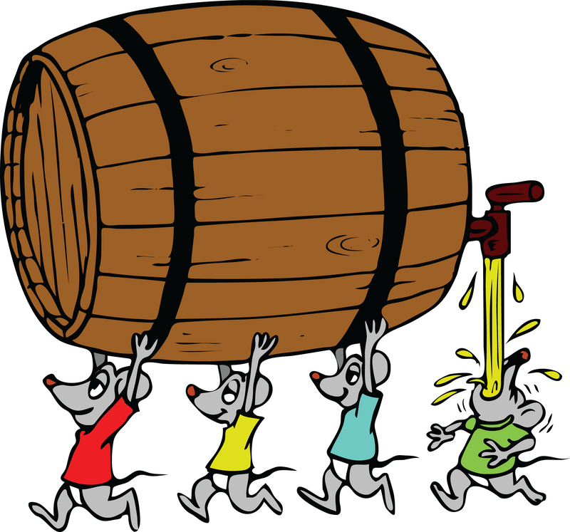 Ratos carregando barril