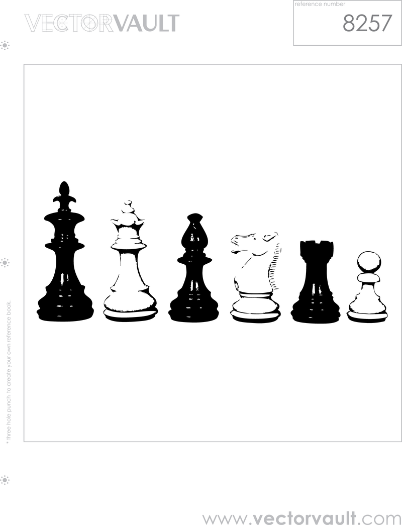 Schwarzweiss-Schachfigurenentwurf