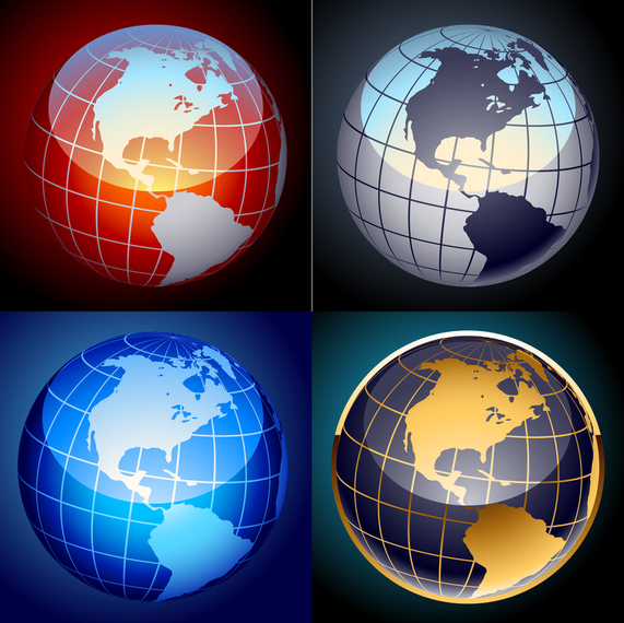 Set Of Globe Vectors Set Of Globe Vectors