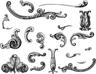 Kostenlose Vektoren Gravierte Ornamente