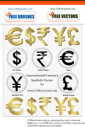 Símbolos de moeda internacional Vector Png Rúpias indianas