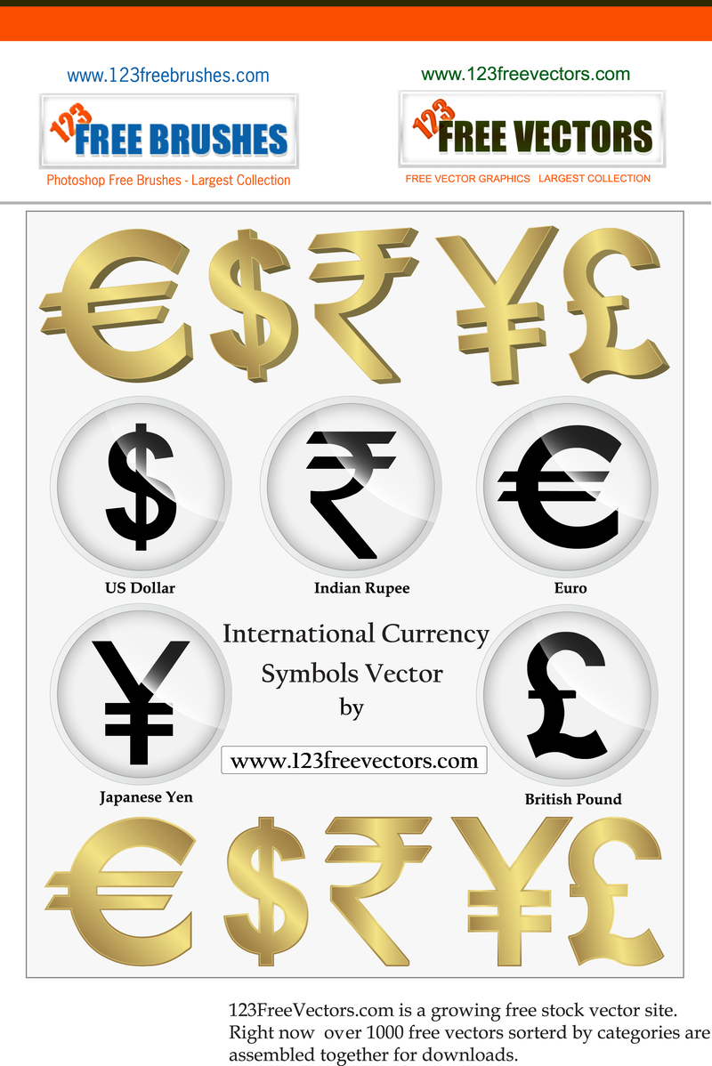 Internationale Währungssymbole Vektor Png Indische Rupien