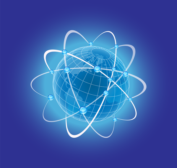 Blue Globe With Orbits Blue Globe With Orbits