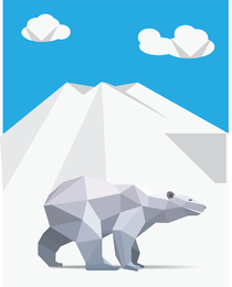Vector libre de origami oso polar
