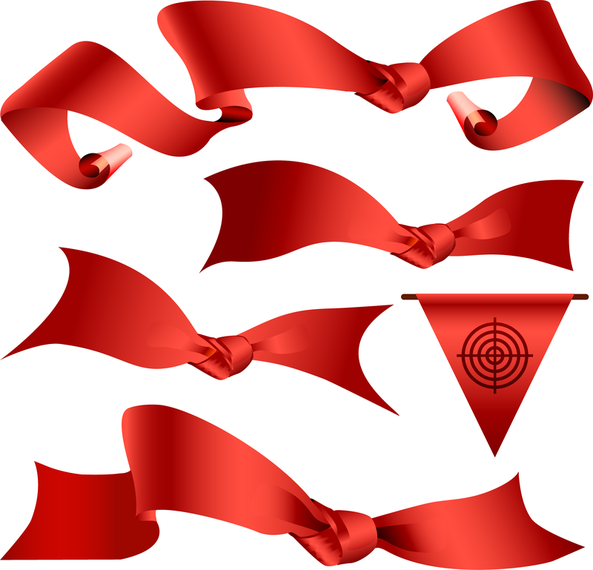 Vector Red Ribbon Material Vector Red Ribbon Material